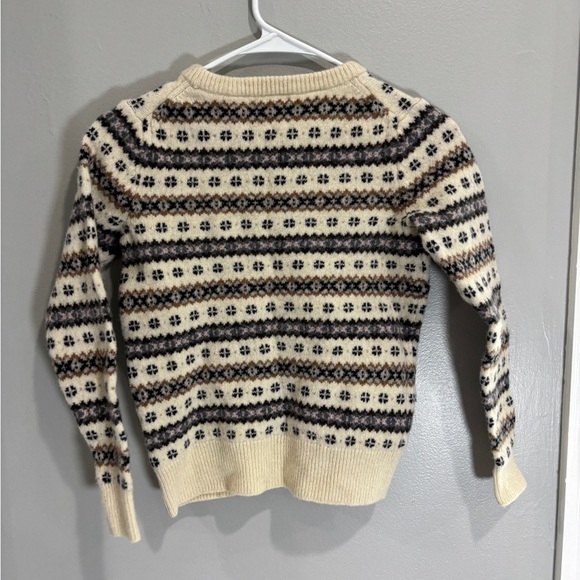 J Crew Fair Isle Sweater 100% Lamb’s Wool crew neck pullover fitted small - Picture 3 of 9